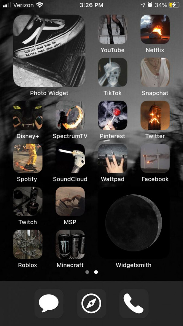 Home Screen IOS Grunge Wallpaper  Iphone design, Iphone layout