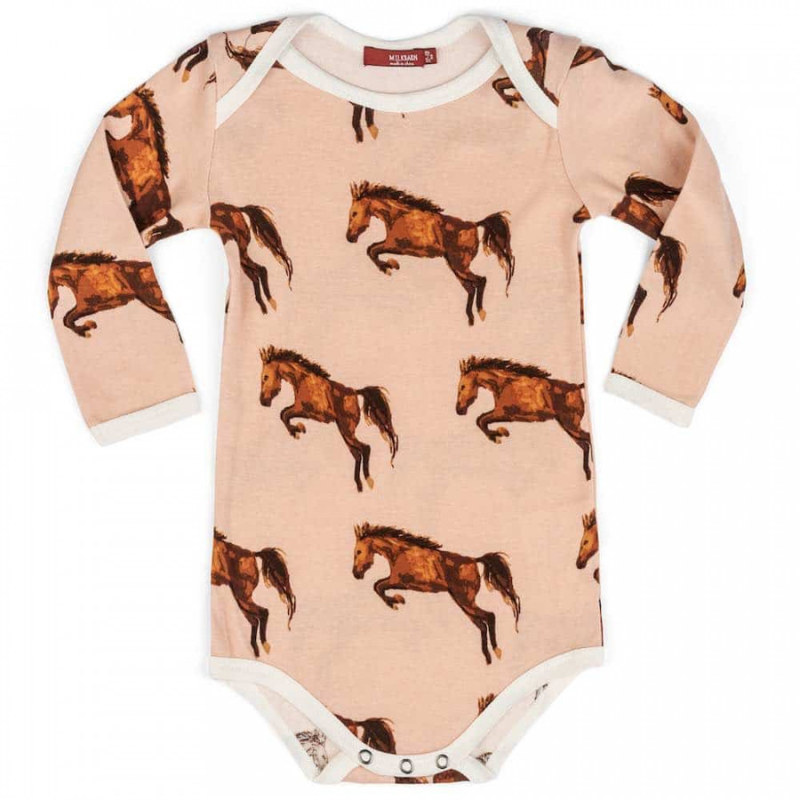 Horse Organic Cotton Long Sleeve One Piece