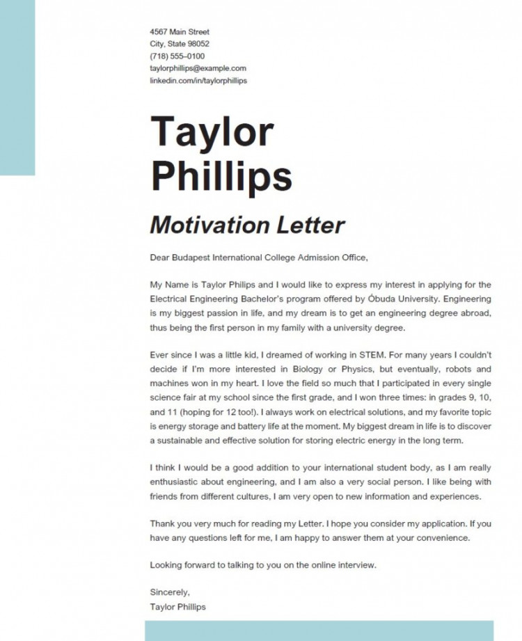 How to write a motivation letter for university admission