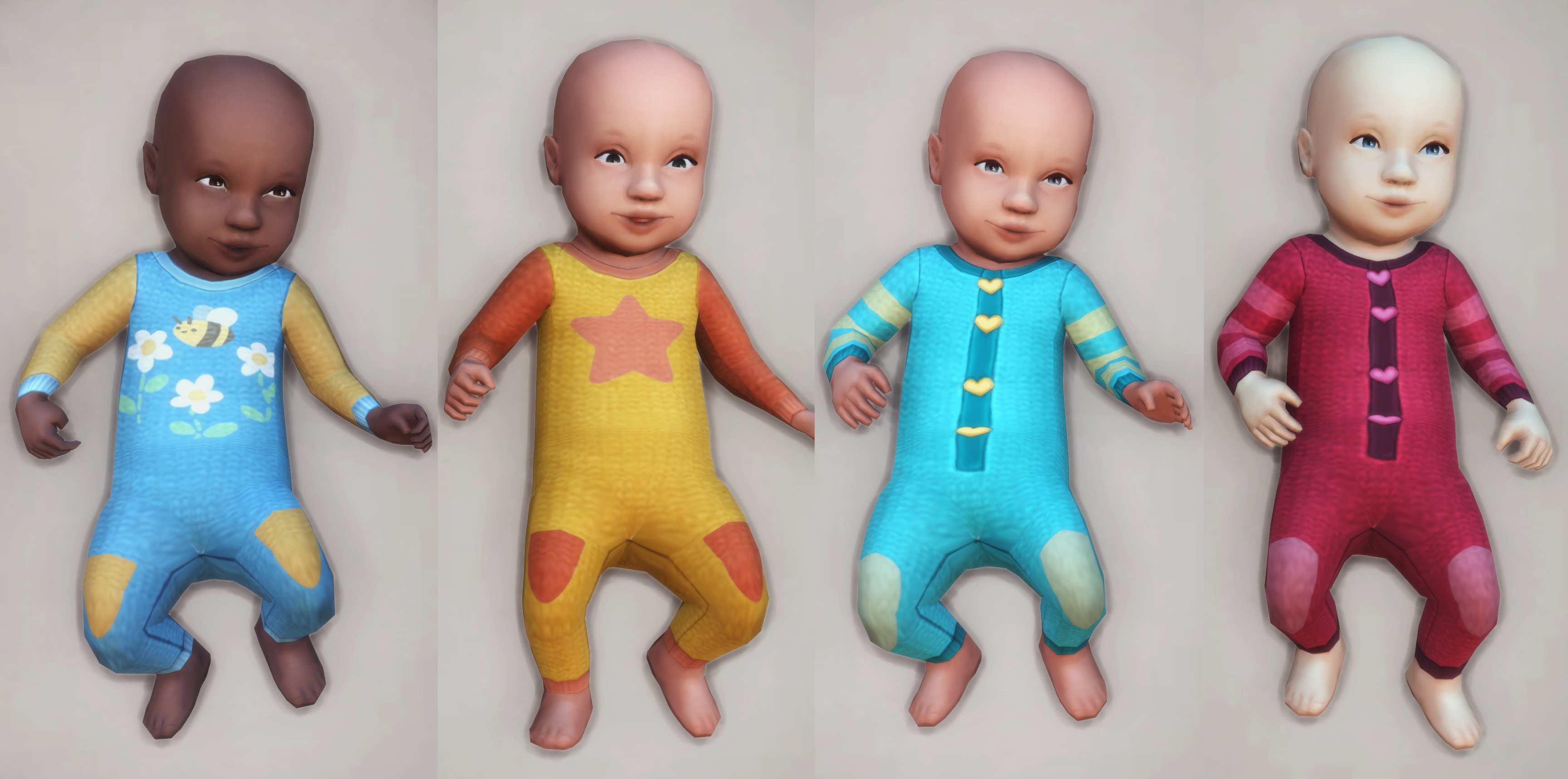 I converted the new baby onesies to default replacements so you