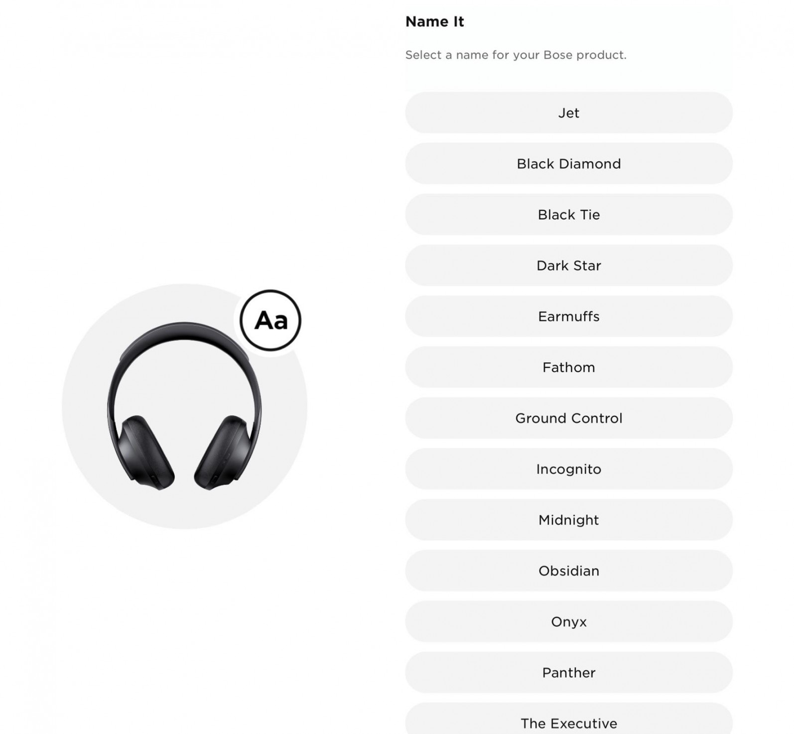 I know its a little thing but I love the bose headphone name