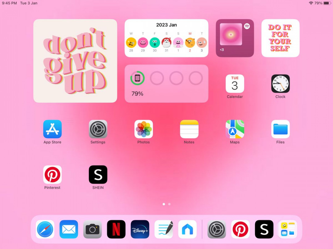 Ipad aesthetic pink homescreen in   Ipad lockscreen, Ipad ios