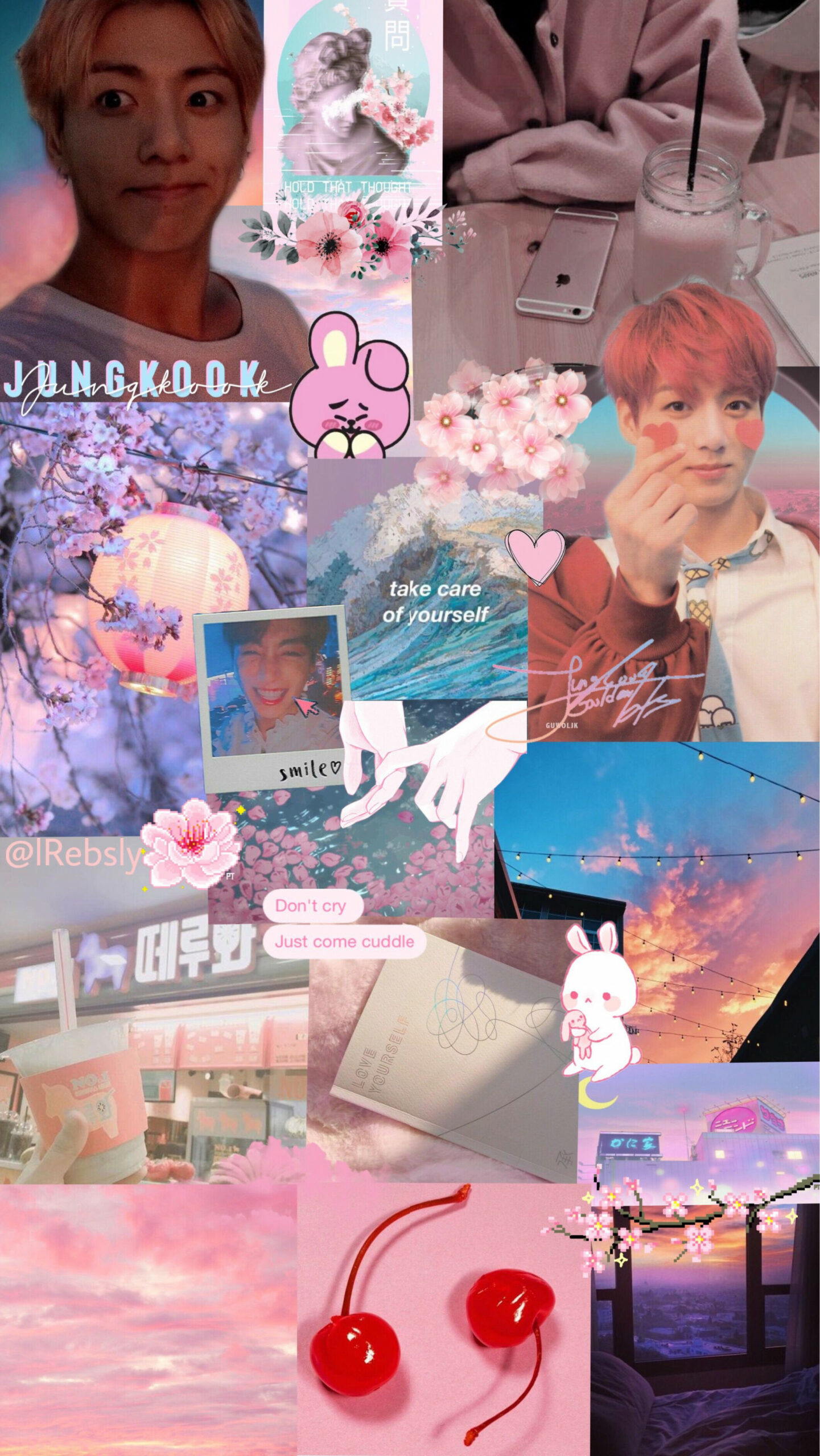 Jungkook pink and blue wallpaper  Bts wallpaper, Jungkook