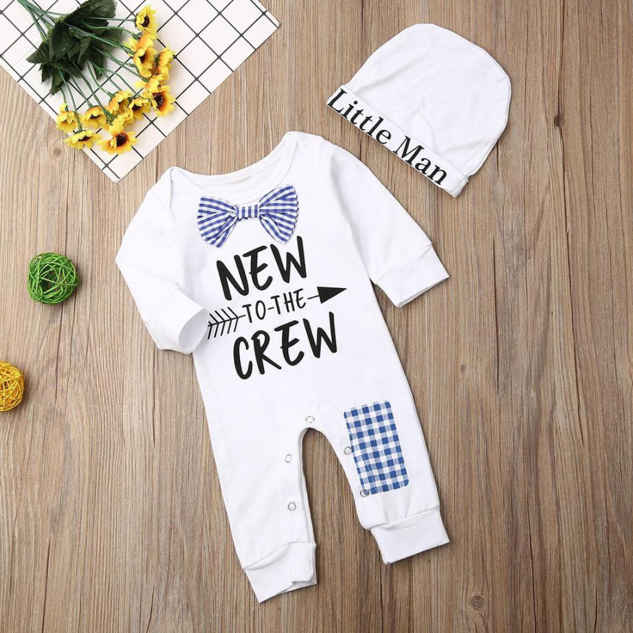 Kaufe Neugeborenen Baby Boy Kid Baumwolle Strampler + Hut Overall