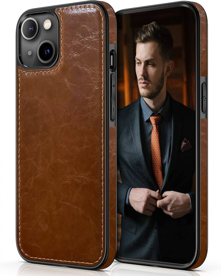 LOHASIC Schutzhülle für iPhone  Mini, Leder, luxuriös, elegant, schlank,  Business-Design, klassisch, weicher Griff, Rückabdeckung, Ganzkörperschutz,