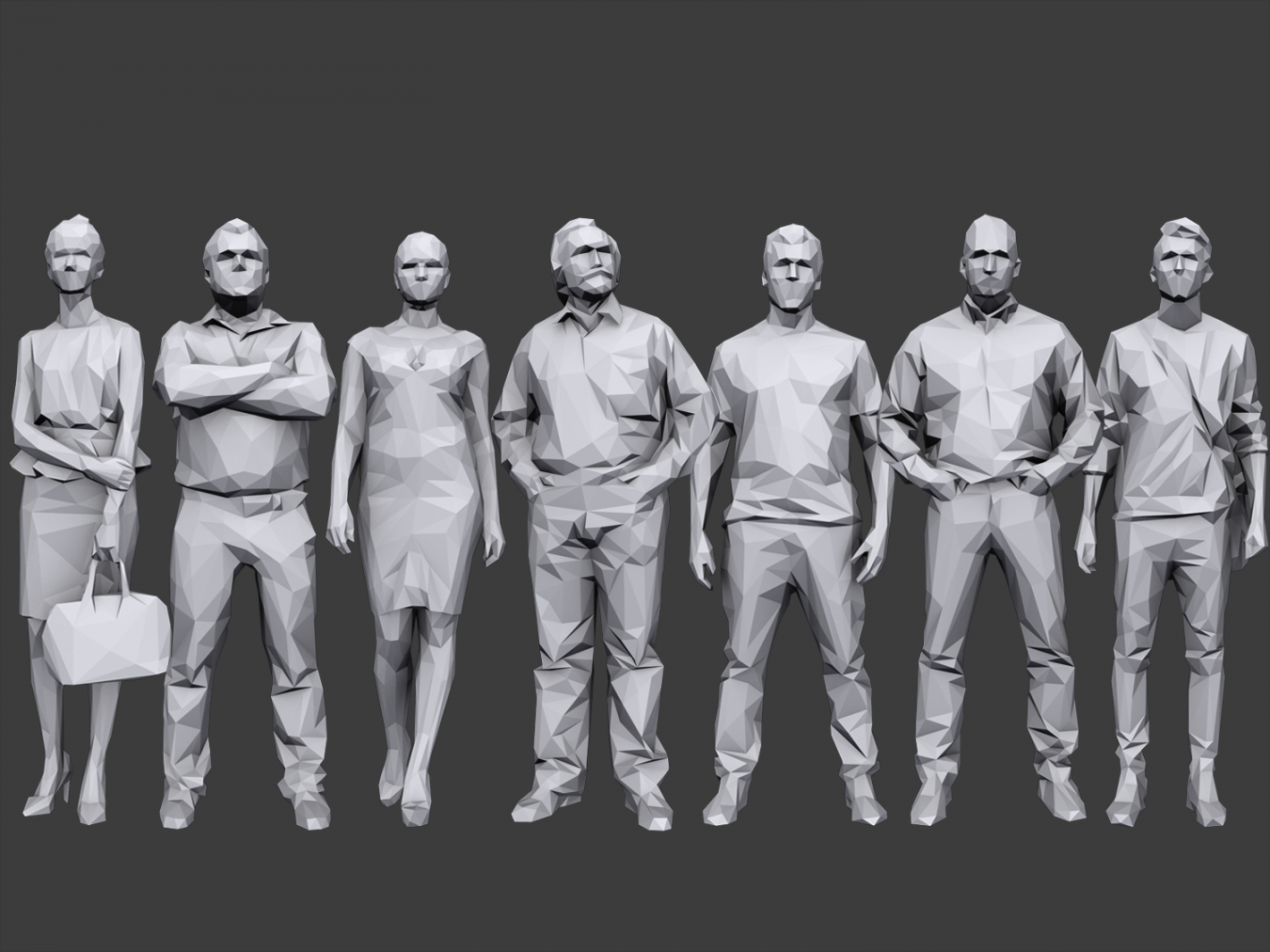 lowpoly people casual pack vol  D-Modell in Anatomie DExport