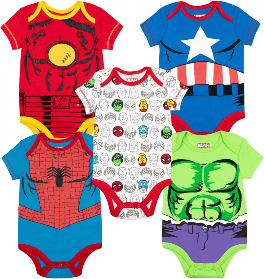 Marvel Baby-Boys für Jungen, er-Pack, The Hulk, Spiderman, Iron Man und  Captain America