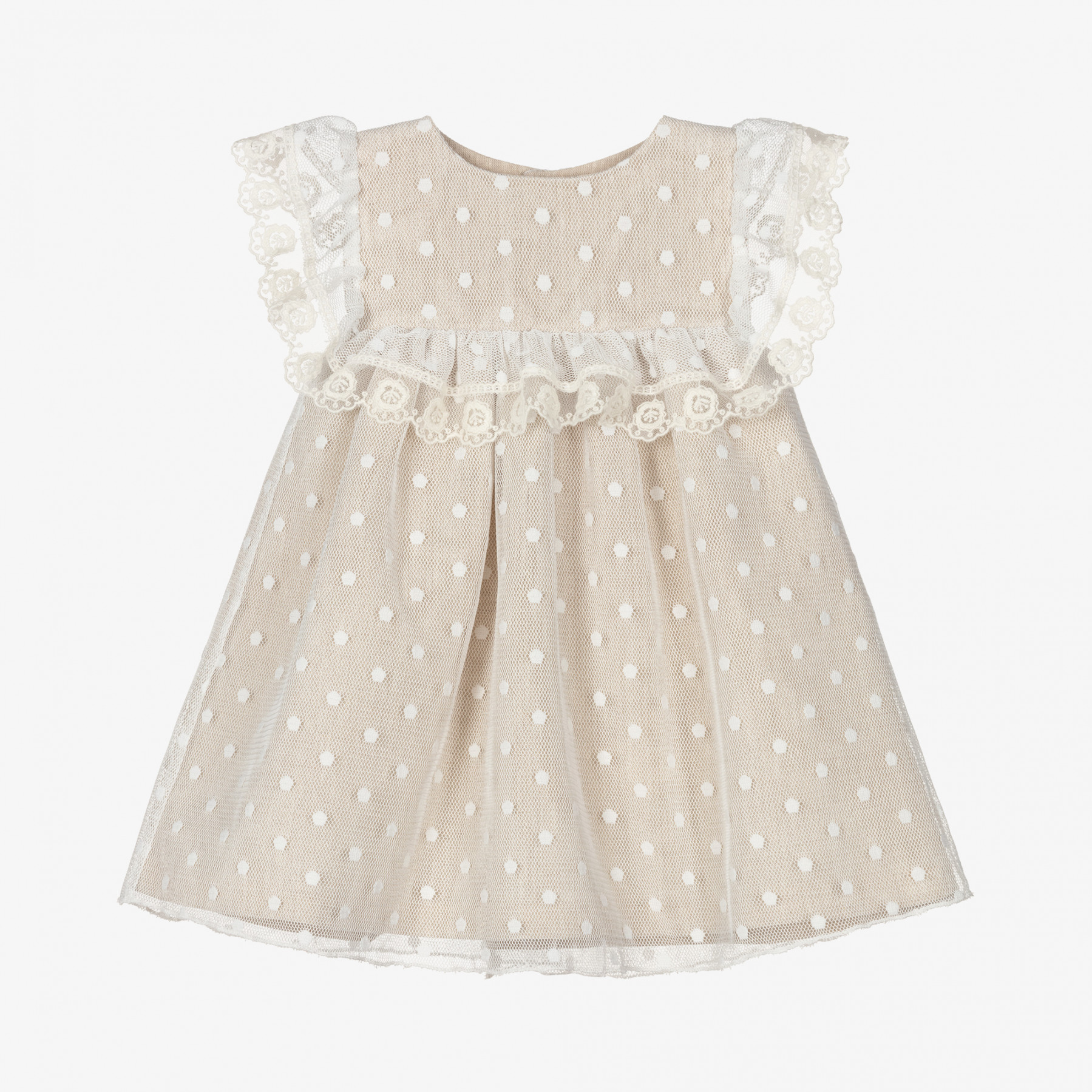 Mebi Baby Girls Linen & Tulle Dress