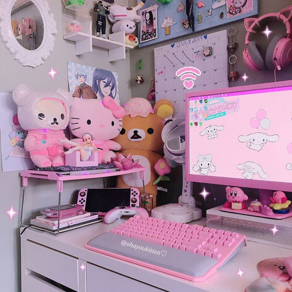 my cozy space 💕♡ • • • #setup #sanrio #sanx #anime #desk