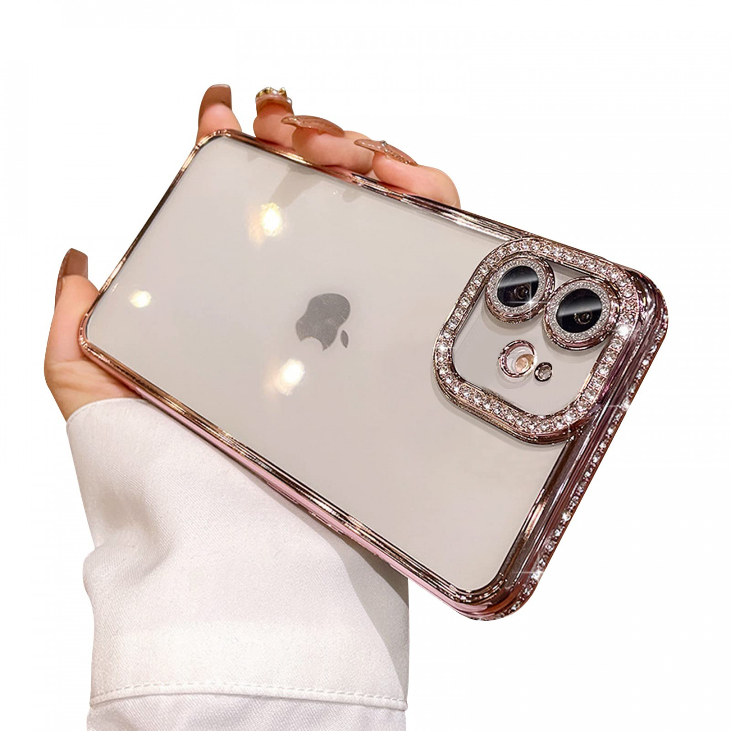 Ownest Handyhülle Kompatible mit iPhone  Hülle Aesthetic Flash Luxus  Diamant Kamera Handy-schutzhülle Kristall Glänzend Transparent Cute Fashion