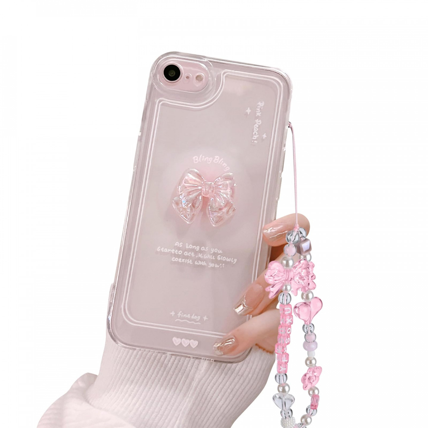 Ownest Kompatibel mit iPhone  Hülle,iPhone SE  Hülle, iPhone SE   Hülle, iPhone  Hülle Cute Rosa Schleife Aesthetic Süßes Design Frauen