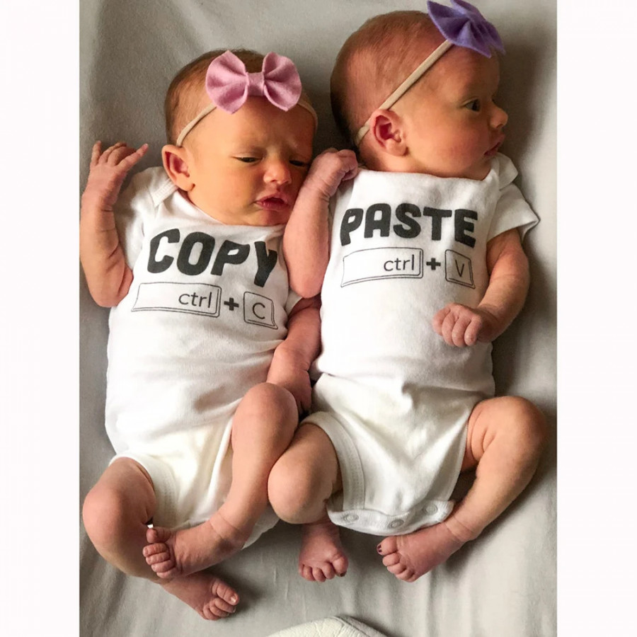 PC Kopie Paste Twins Onesie Twins Ankündigung Geschenke für Twins Baby  Dusche Geschenk für Jungen Mädchen Baumwolle Twins Bodys tragen