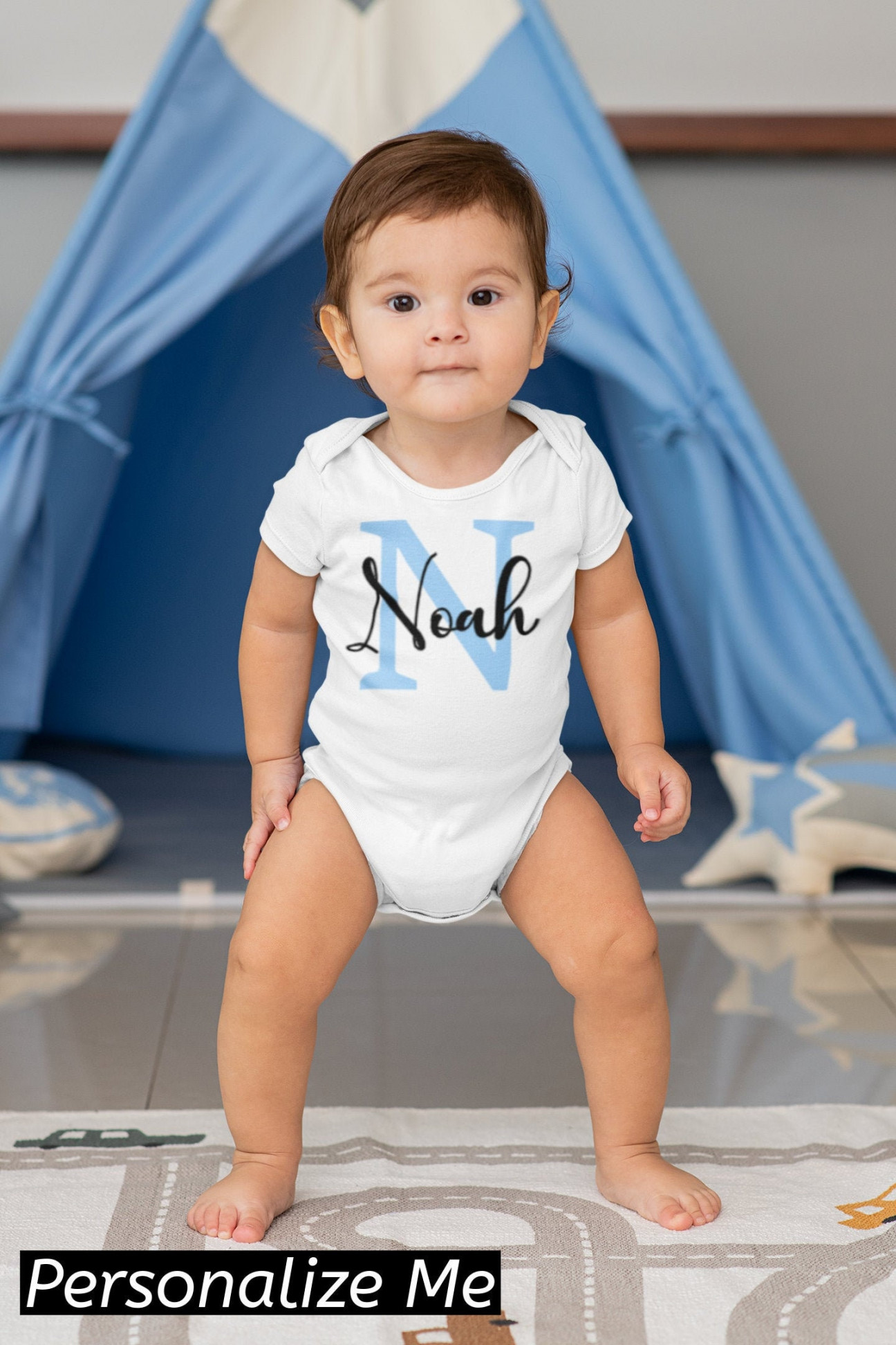 Personalized Name Baby Boy Onesie. Personalized Boy Name Onesie. Custom  Baby Boy, Name Onesie.