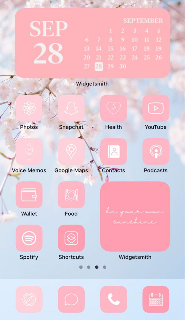 Pink Aesthetic iPhone Home Screen Layout Inspiration App Icon Pack