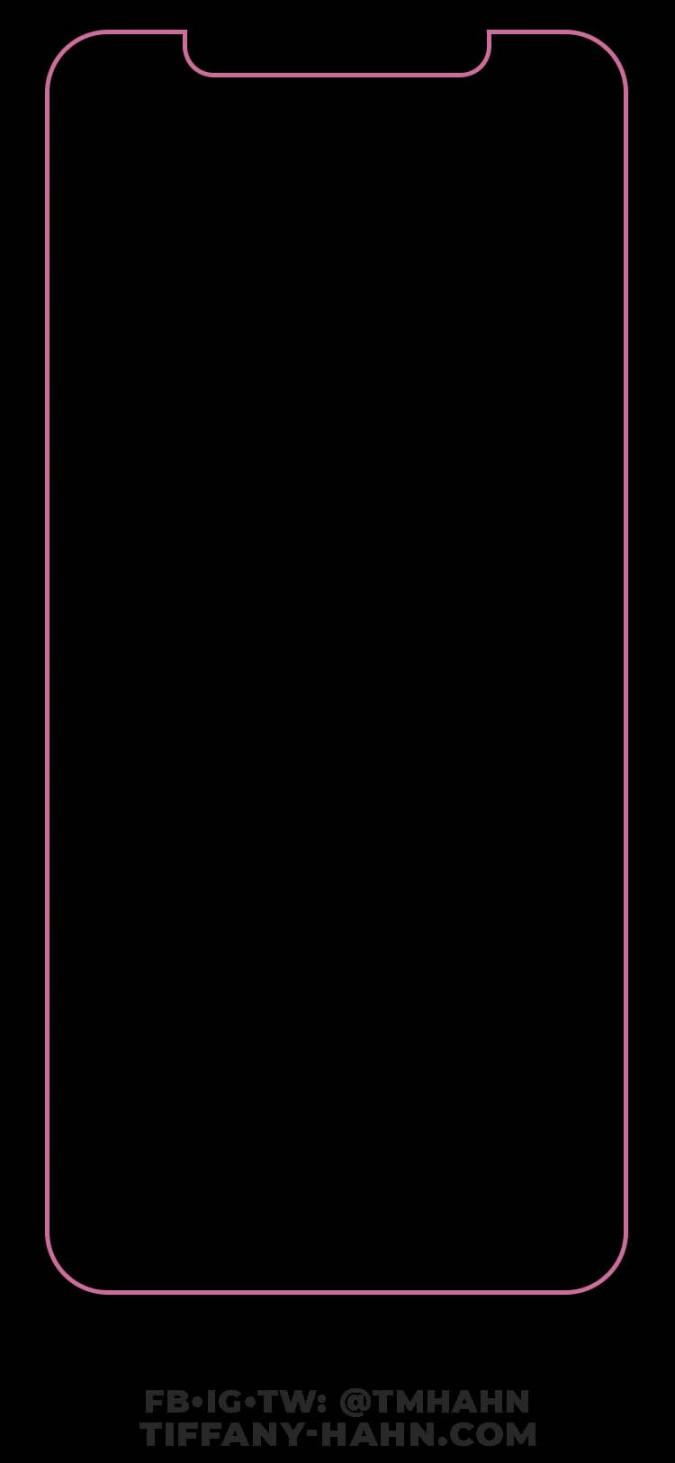 Pink and Black Outline iPhone XS Max Wallpaper - Perfect for Your