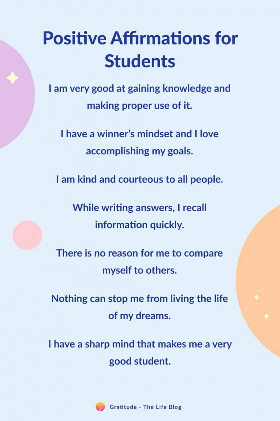 Positive Affirmations for Students