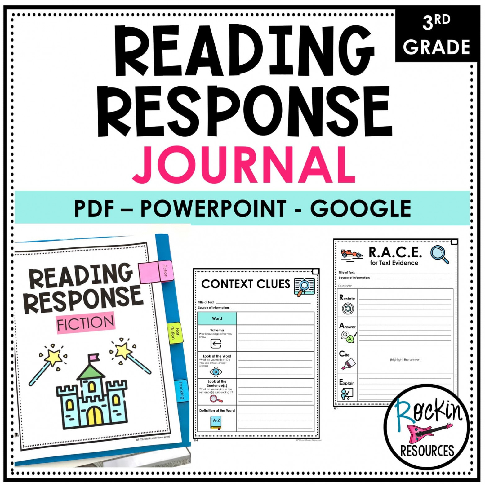 RD GRADE READING RESPONSE JOURNAL - READING RESPONSE WORKSHEETS