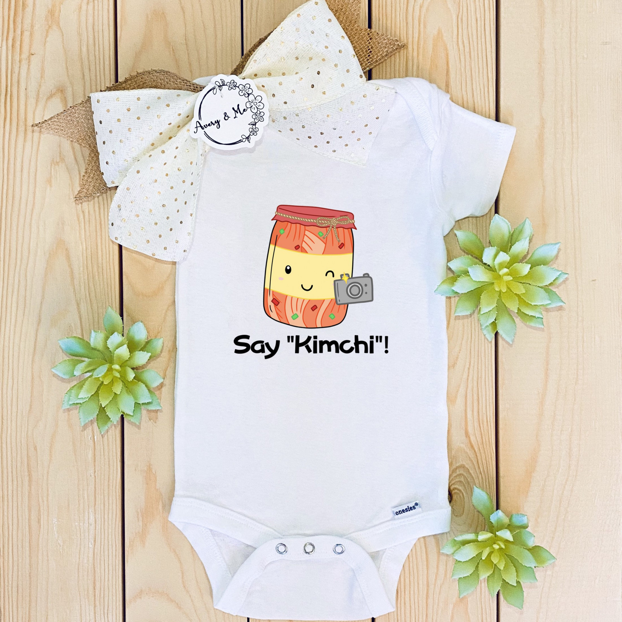 Say Kimchi Baby Onesie®, Cute and Funny Korean Food Baby Clothes, Baby Girl  or Boy Asian Food Shirt, Newborn Gift or Baby Shower Present