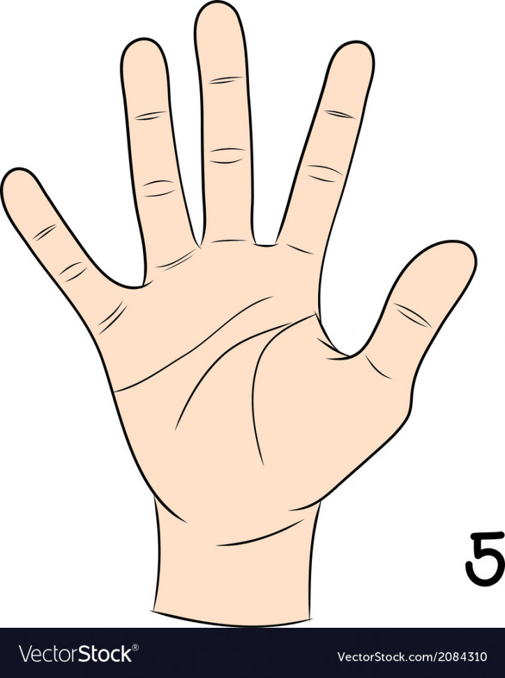 Sign language number  Royalty Free Vector Image