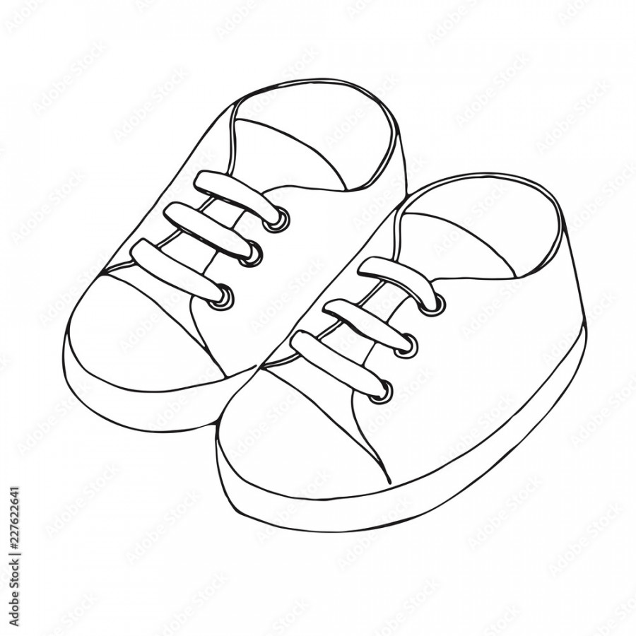 Sketch of sneakers for a baby