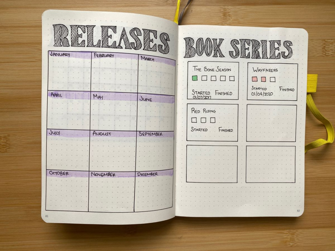 Stay organized with monthly book series and release trackers