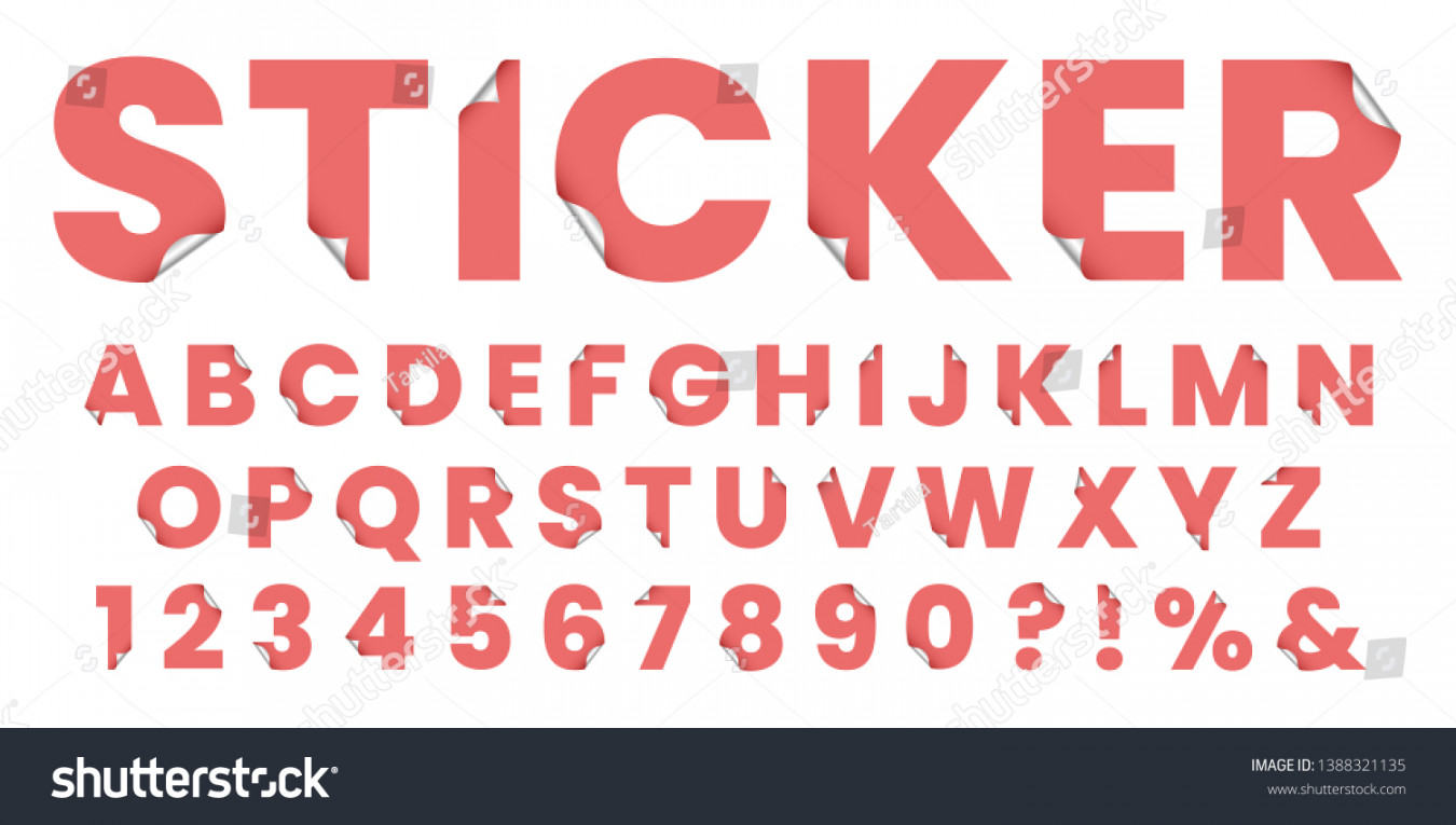 Sticker Font Sticky Paper Alphabet Letters: Stock-Vektorgrafik