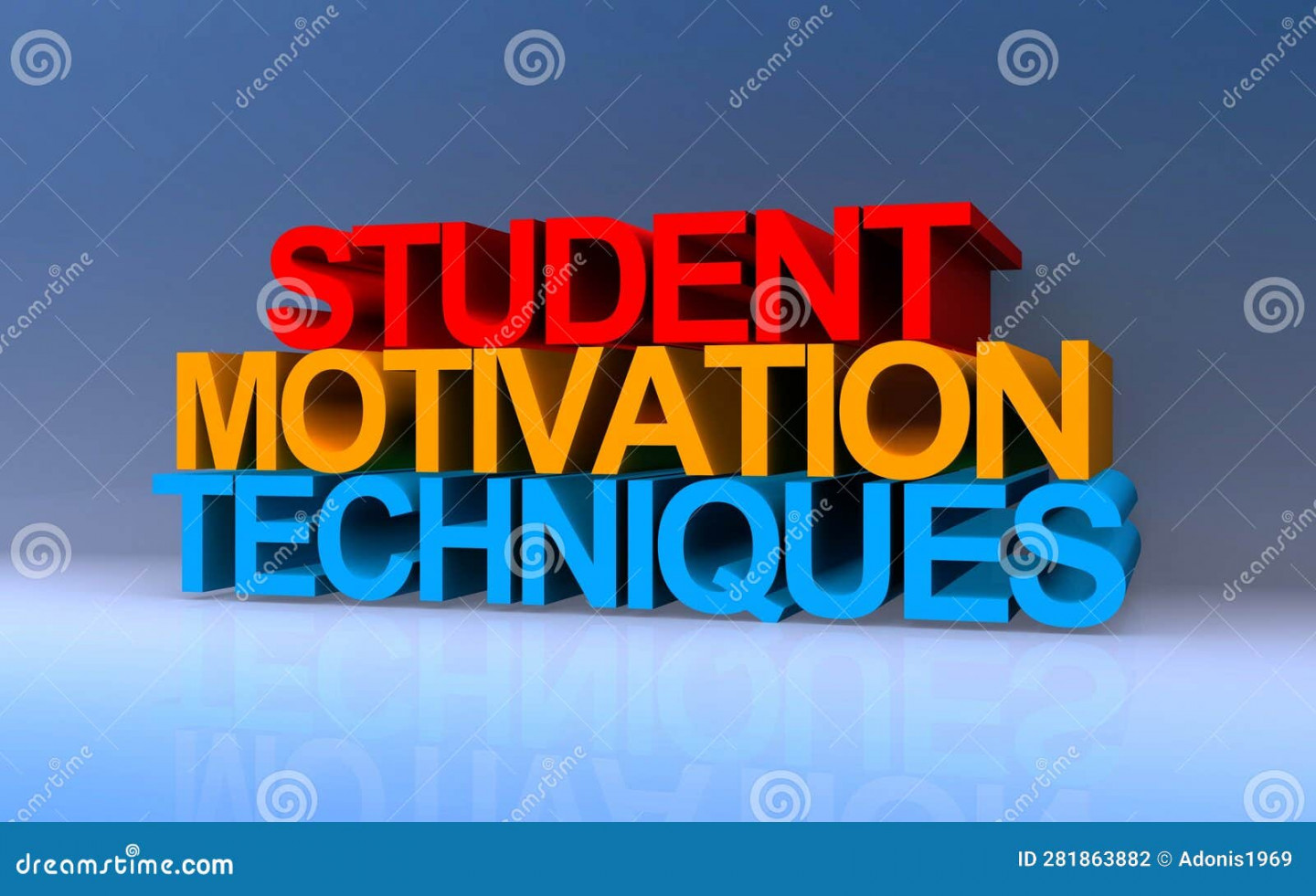 Student Motivation Techniques on Blue Stock Illustration