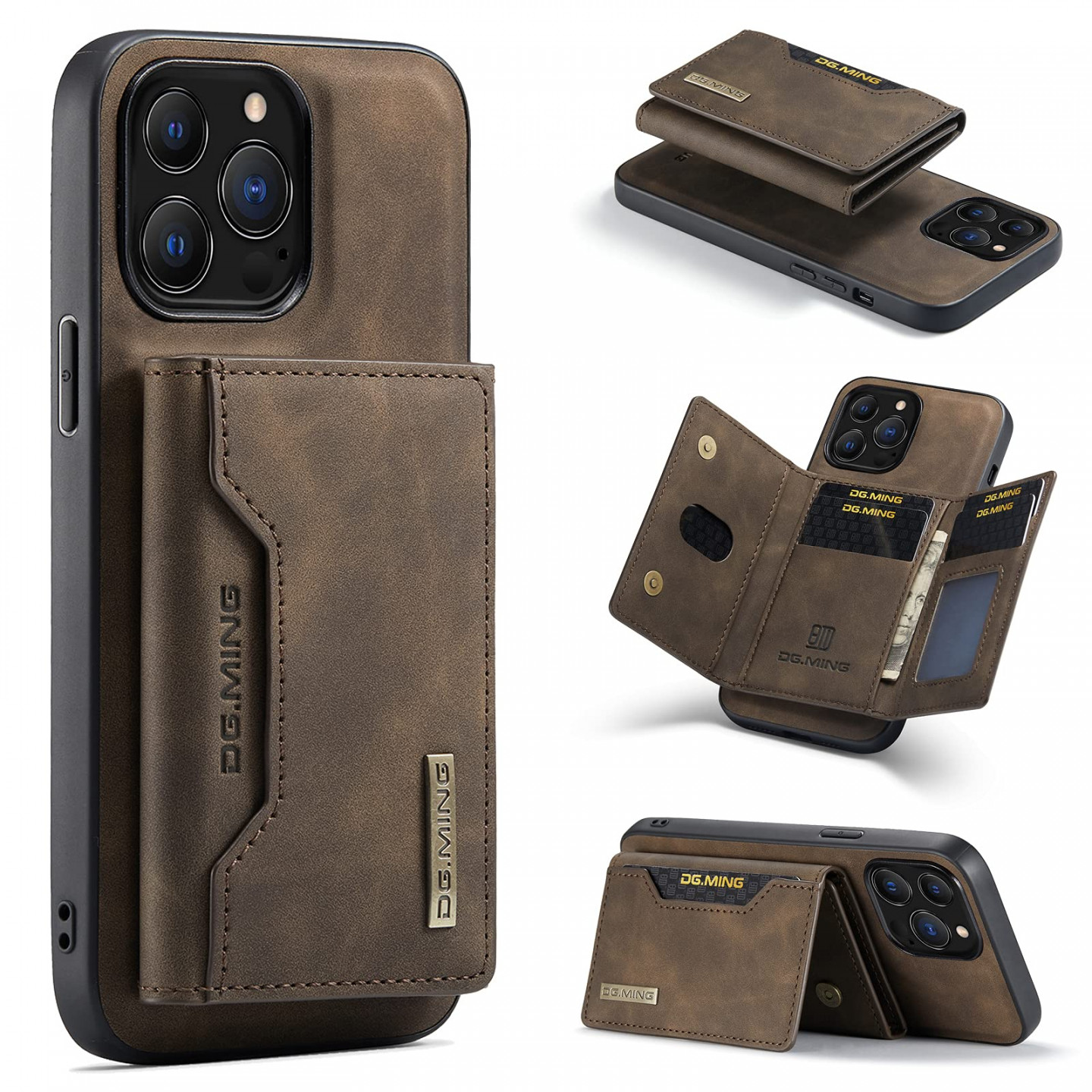 SZHAIYU -in- abnehmbare Rückabdeckung für iPhone 3 Pro Max Wallet Case  mit Kartenhaltertasche, magnetisches Leder , cm (, Zoll) (Kaffee)