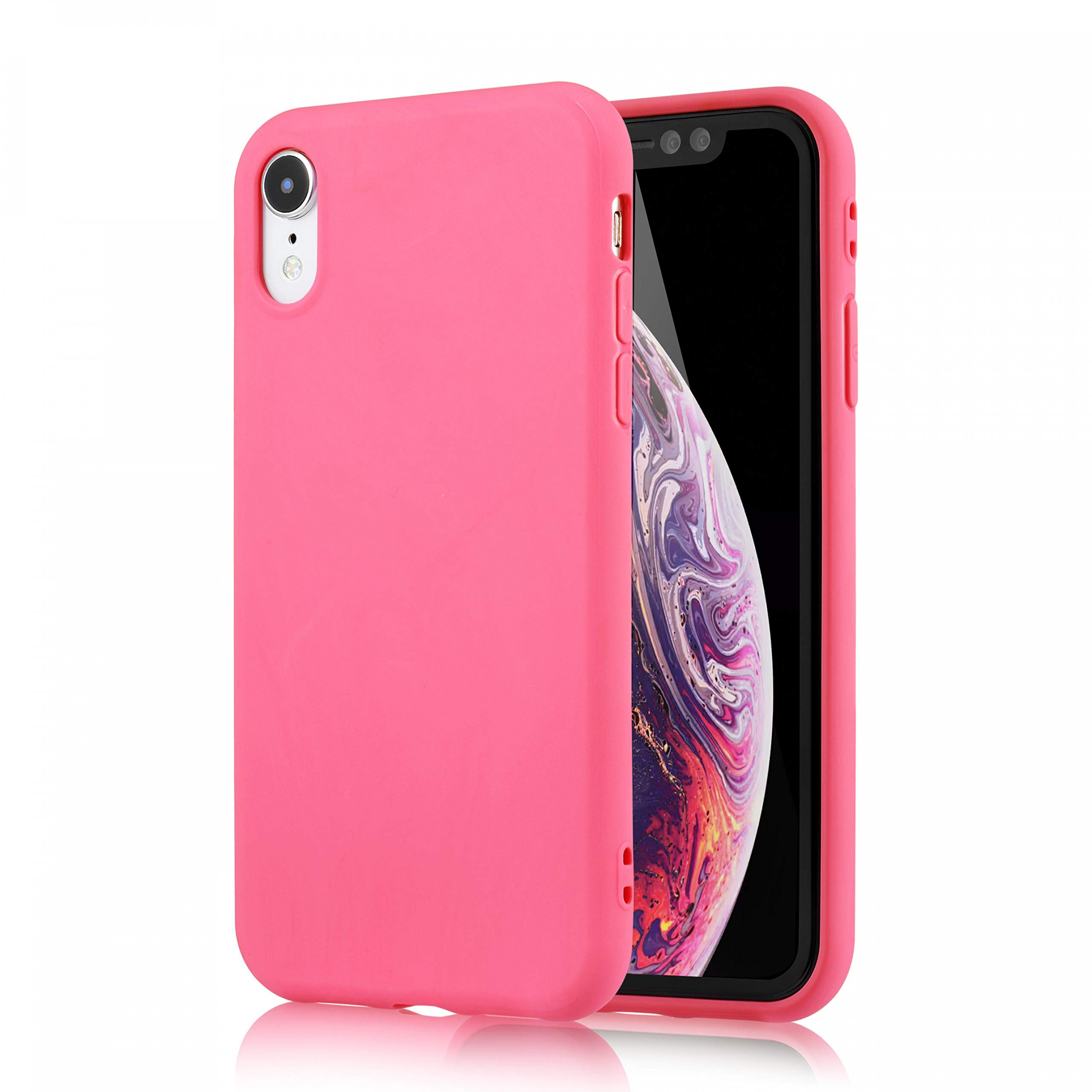 technext Schutzhülle für iPhone XR Rogue Pink Stoßfest Ultra Slim Fit  Silikon iPhone R Cover TPU Soft Gel Gummi Cover Stoßfest Schutzhülle Back