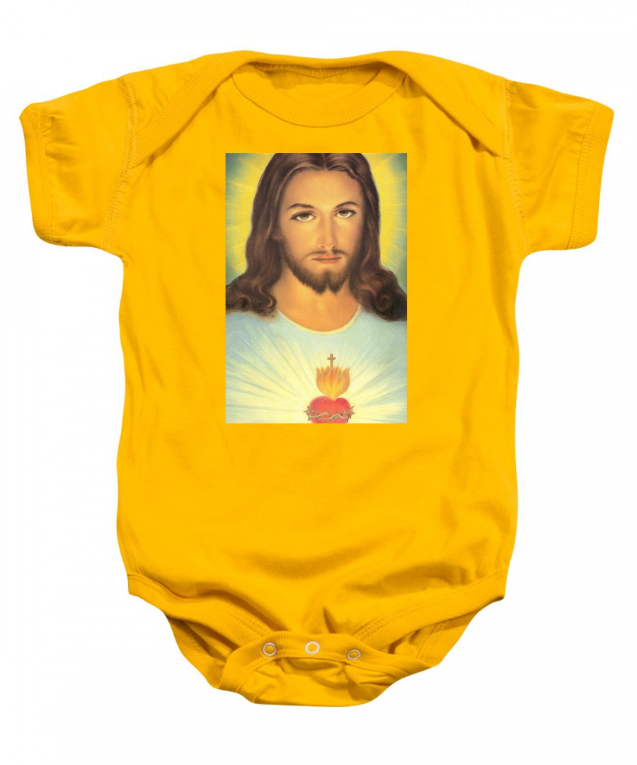 The Sacred Heart Of Jesus # Onesie by French School - Pixels