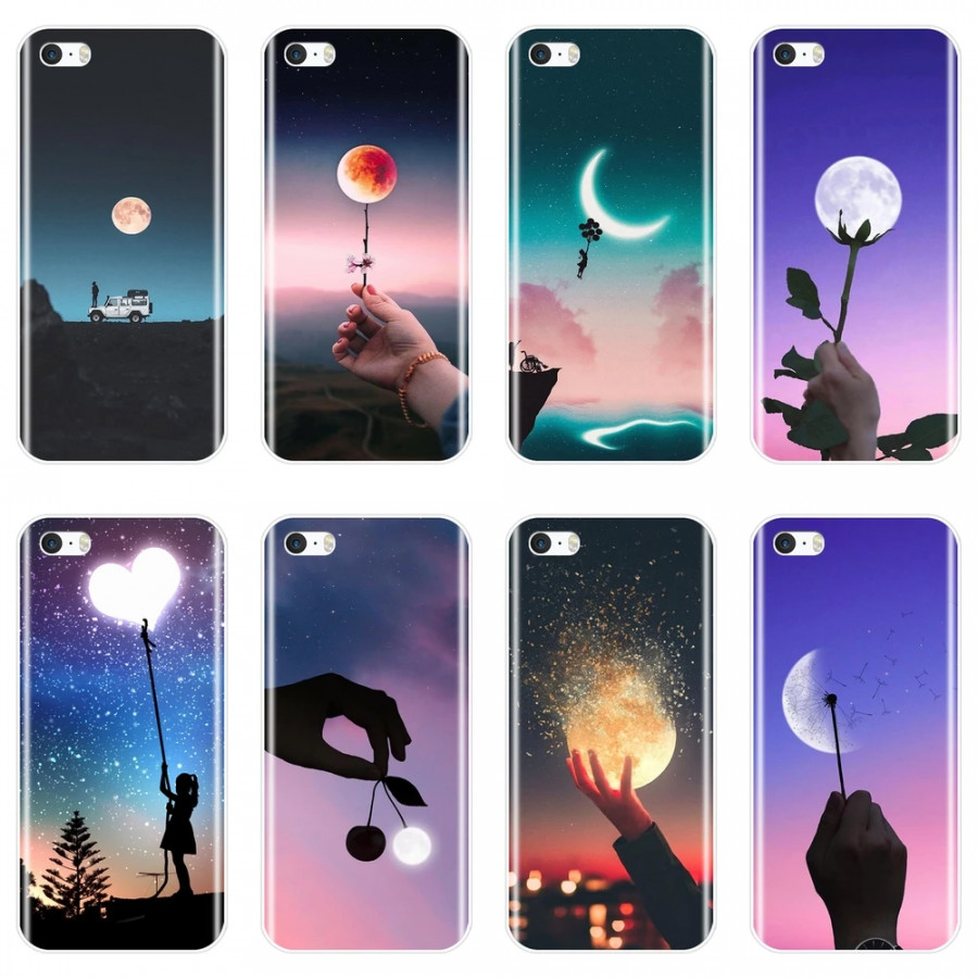 TPU For iPhone  S  C S SE Case Silicone Star Moon Heart Flower  Aesthetic Soft Back Cover For Apple iPhone   S Phone Case