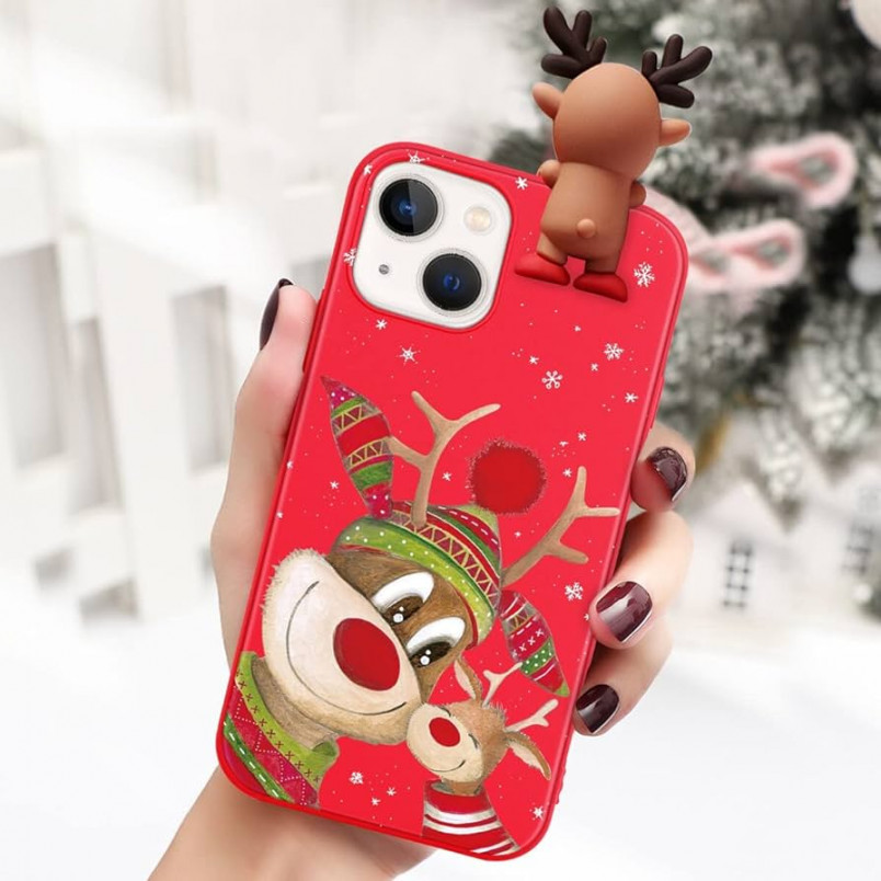 Vauki Mobile Phone Case for iPhone /iPhone  Case Christmas, Red  Silicone Gift Ideas for Women Christmas with Christmas Motif Pattern  Christmas