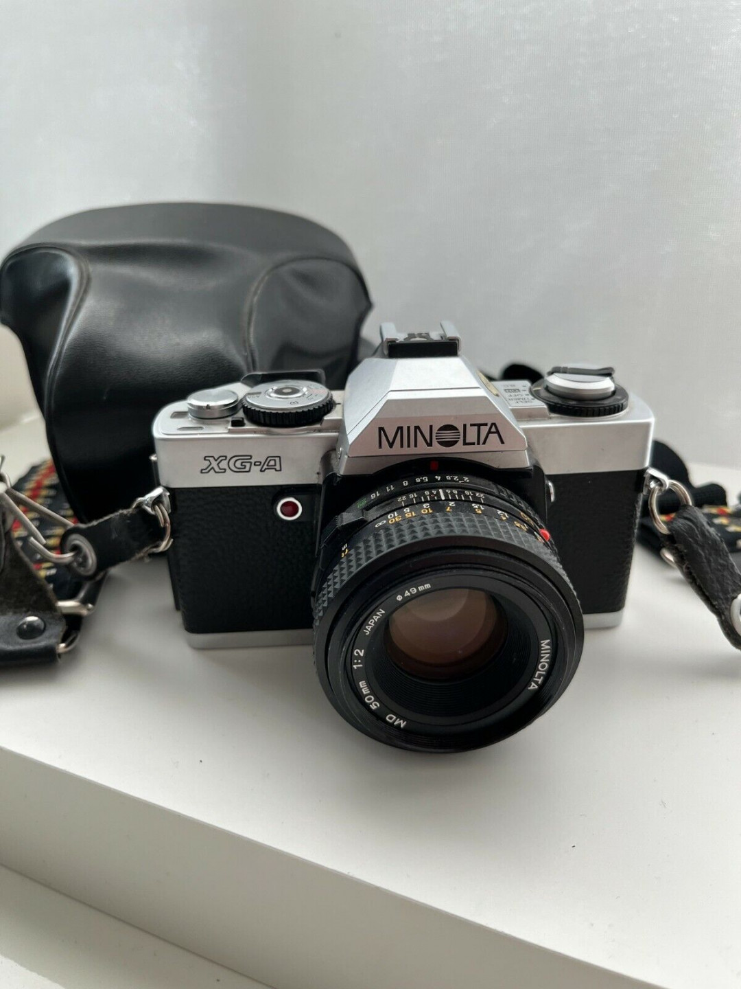 Vintage er Jahre Minolta XG-A Filmkamera mit  Original-Zubehör-Hersteller