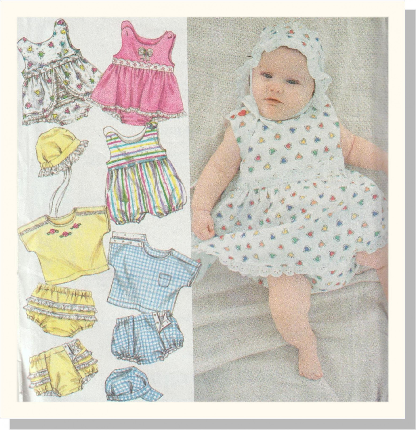 Vintage Unisex Baby Clothes Simplicity Baby Sewing Pattern