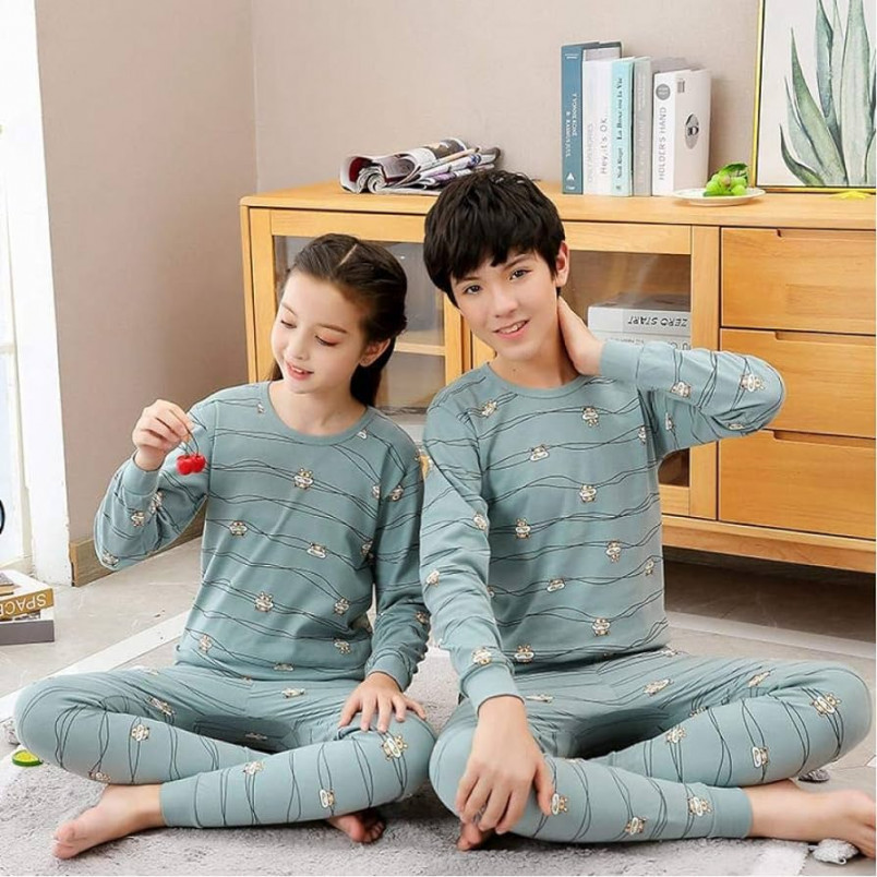 WEDFGX Teenage Girls Pyjamas Long Sleeve Kids Clothing Boys