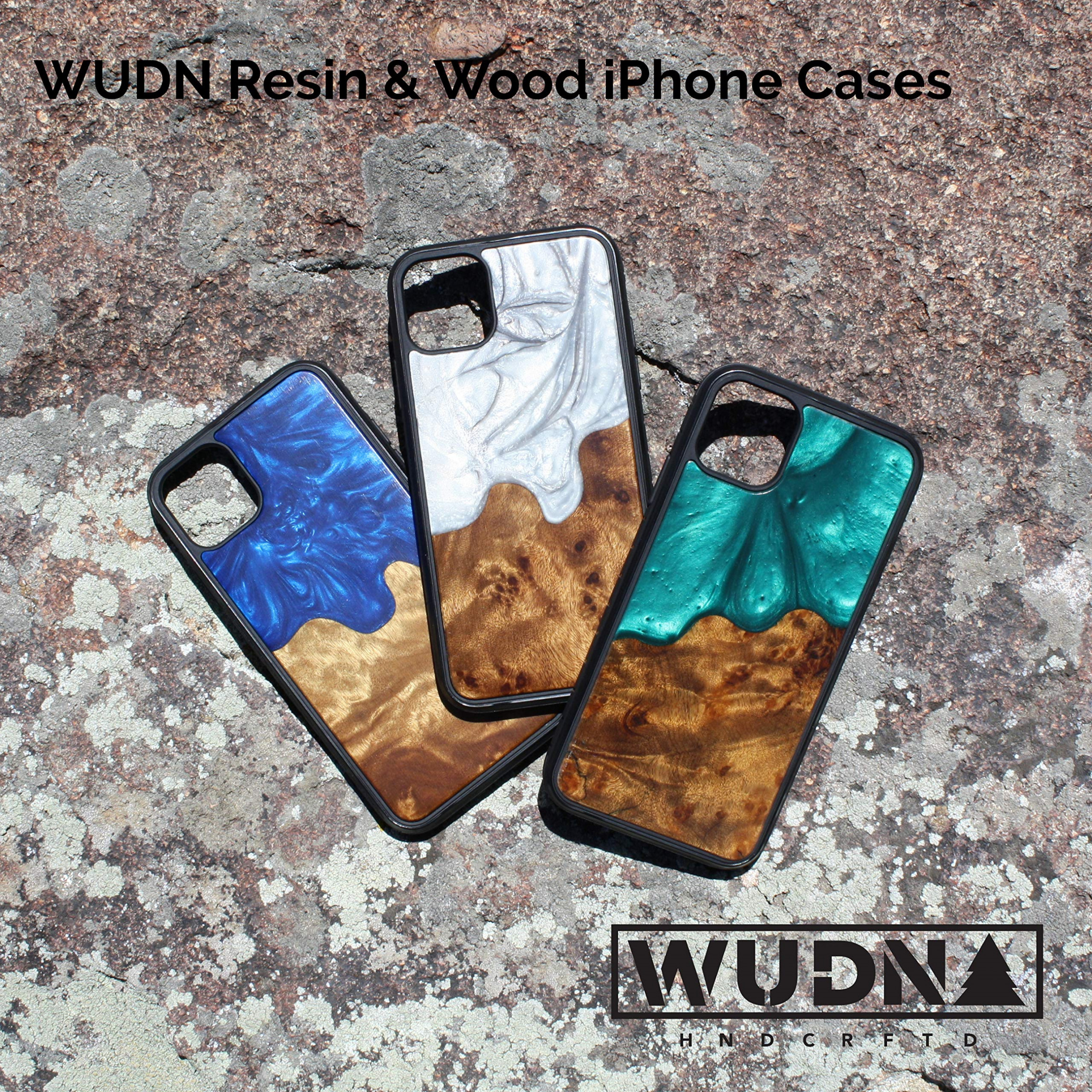 WUDN Slim Resin and Wood Phone Case (Deep Sea Green) Compatible with iPhone   Plus, iPhone  Plus, iPhone  Plus, iPhone S Plus