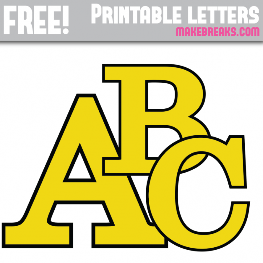 Yellow With Black Edge Free Printable Alphabet - Make Breaks