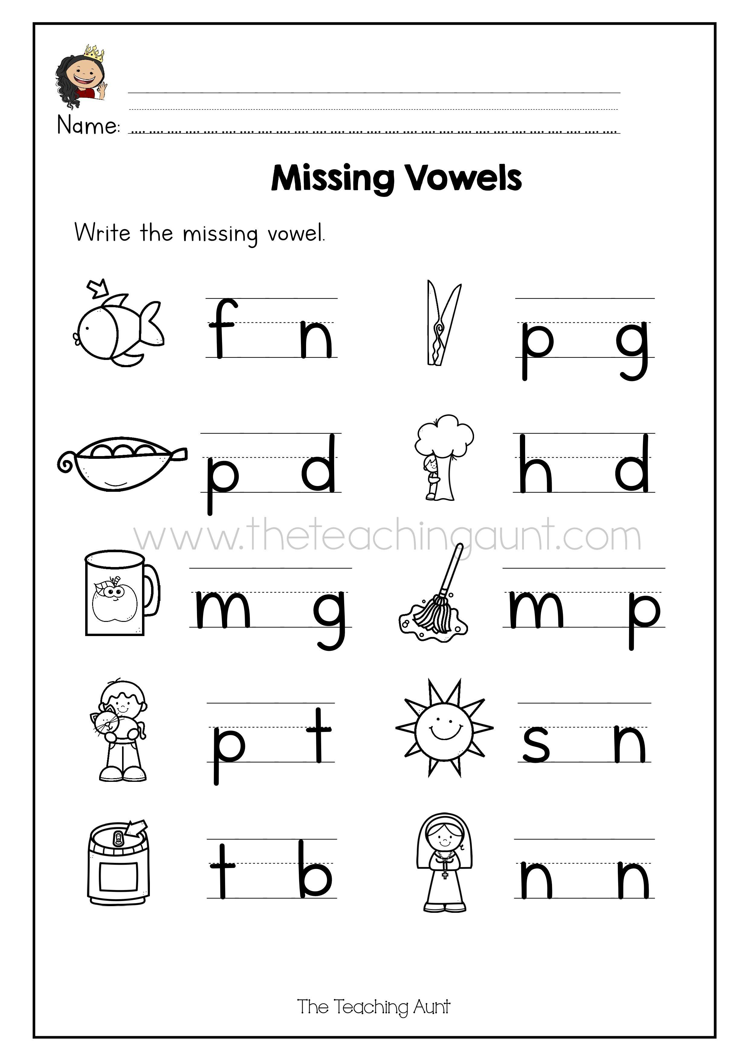 Interactive 13 Kindergarten Missing Sounds Worksheets