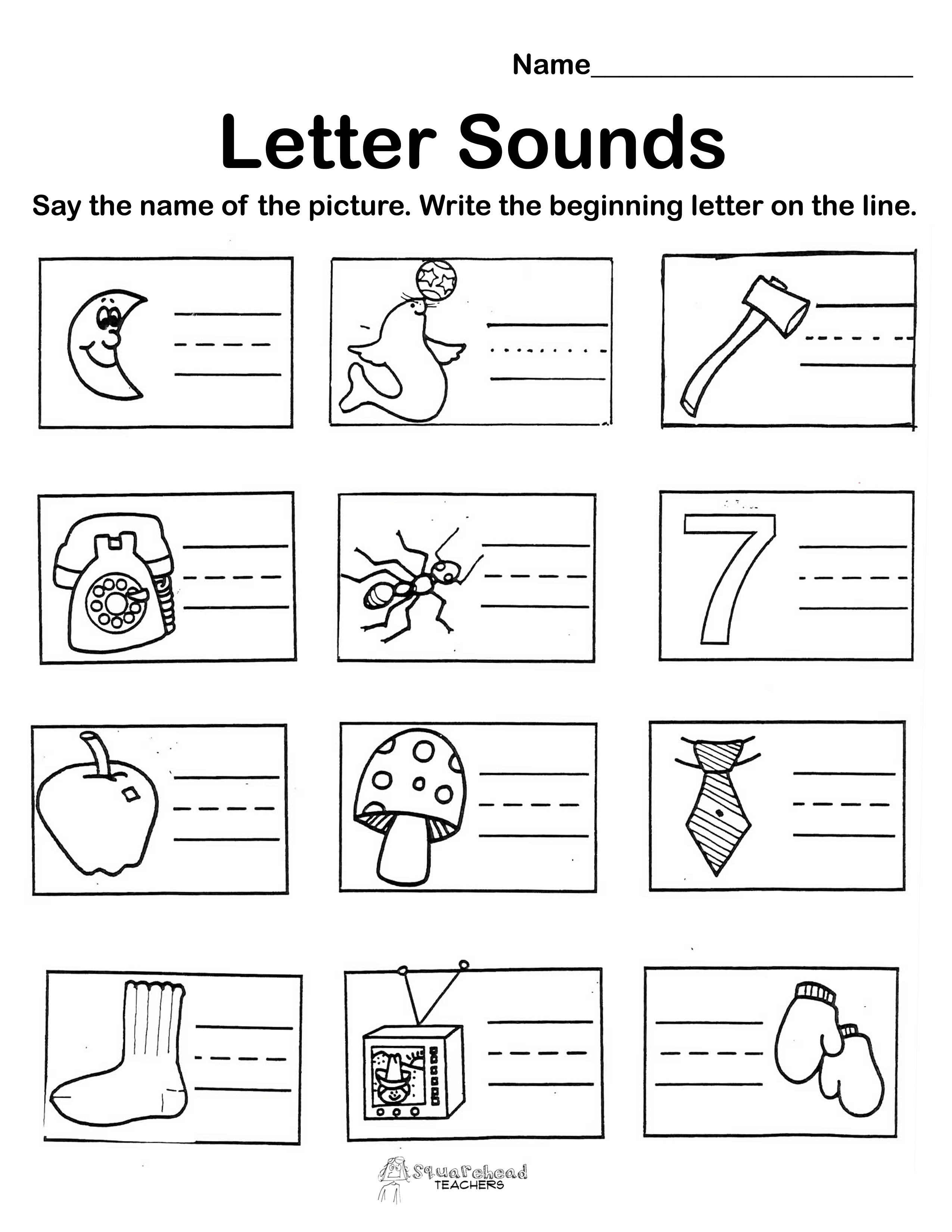 Organizational 58 Beginning Sounds Printable Worksheets