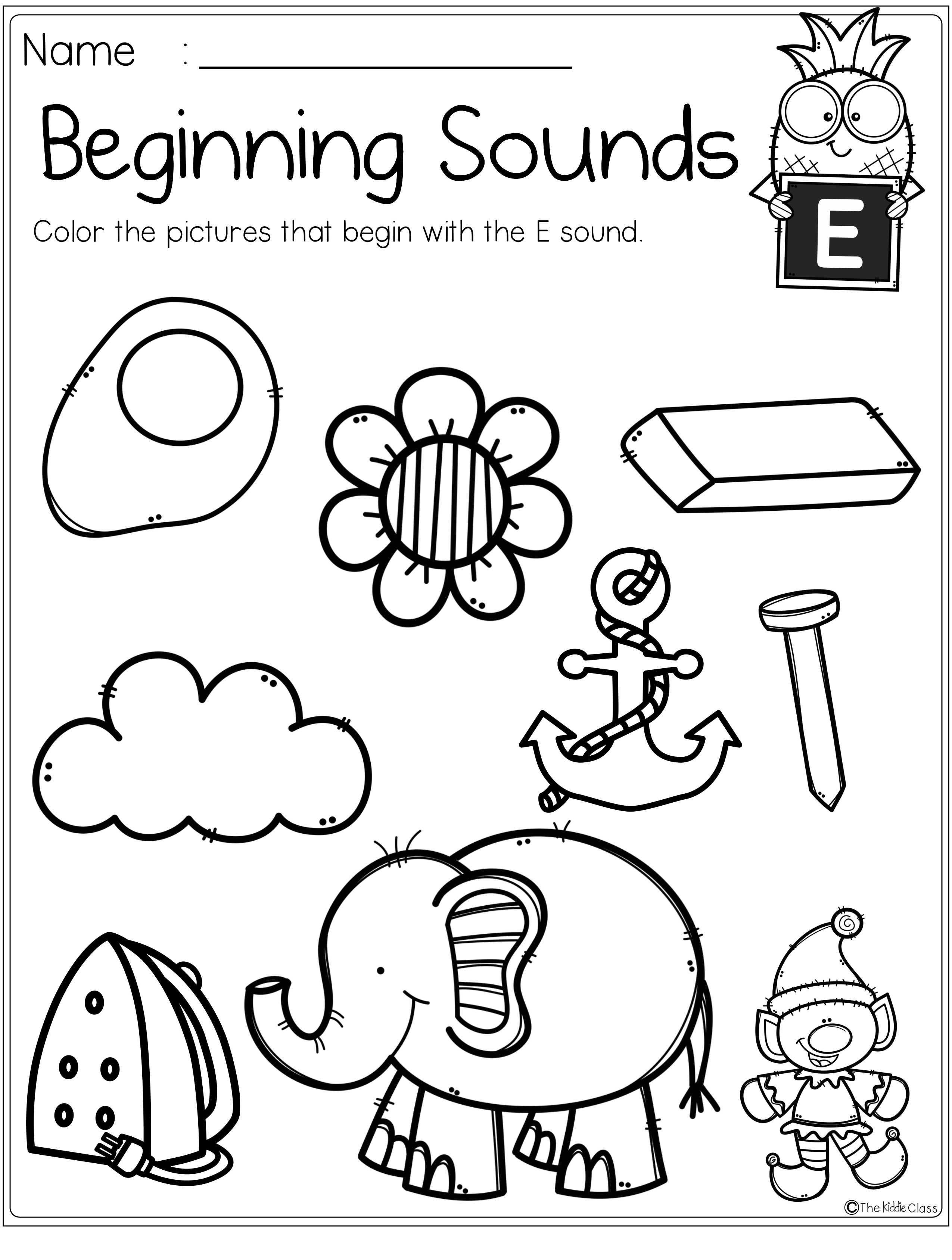 Themed 19 Beginning Sounds Printable Worksheets