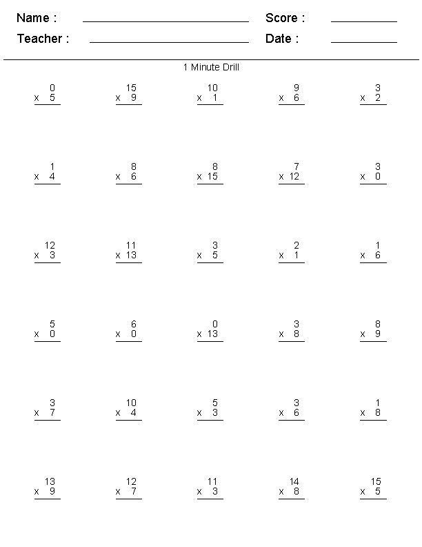 20 3Rd Grade Multiplication Worksheets With Answers