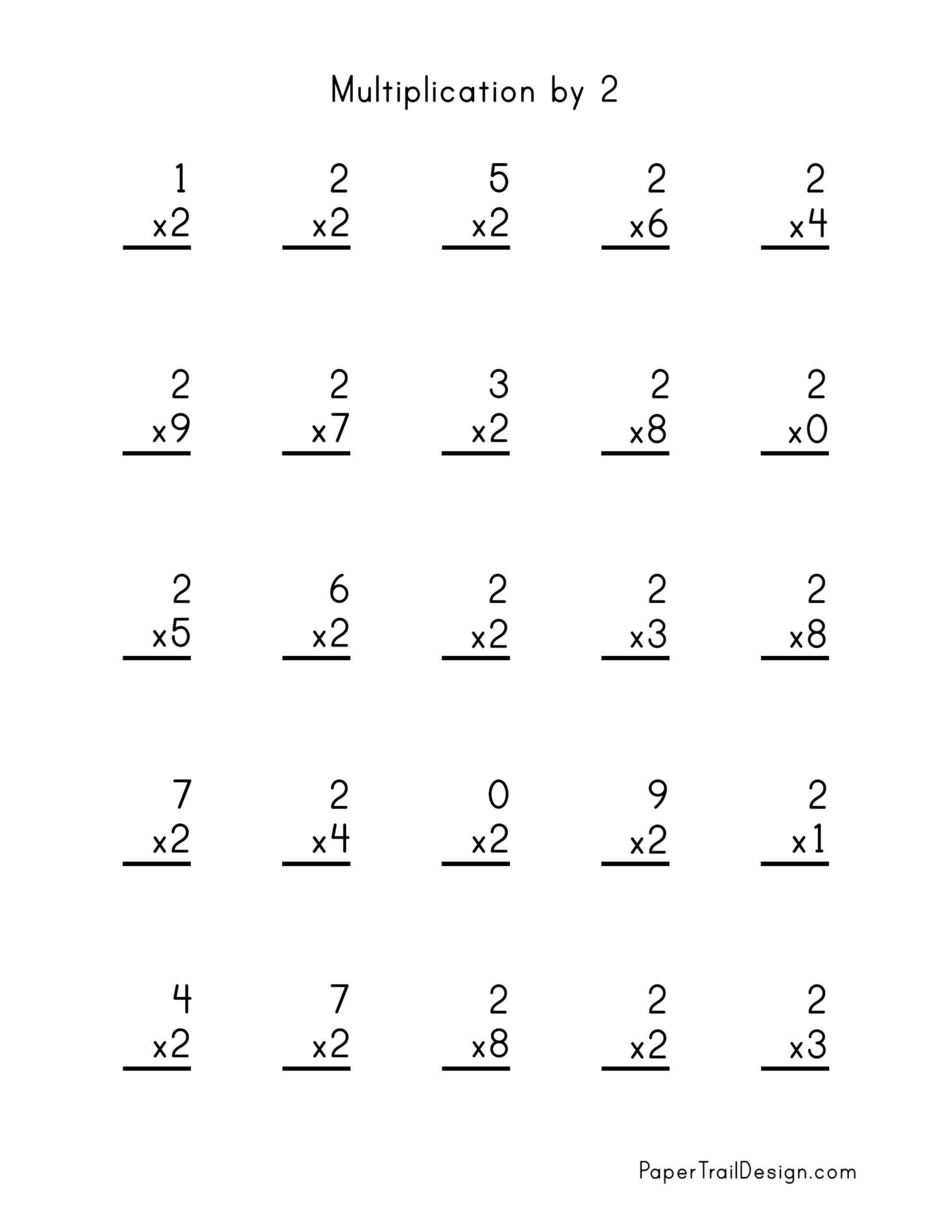 20 Multiplication 2 Worksheets Grade 1