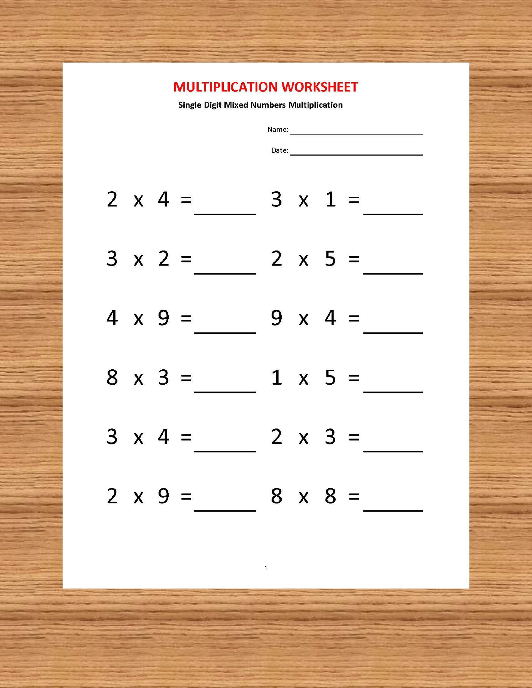 20 Multiplication By 2 Worksheets Grade 1