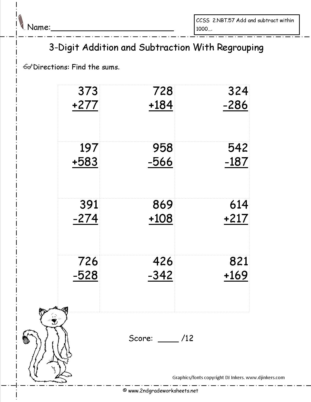 20 Year 3 Addition Worksheets