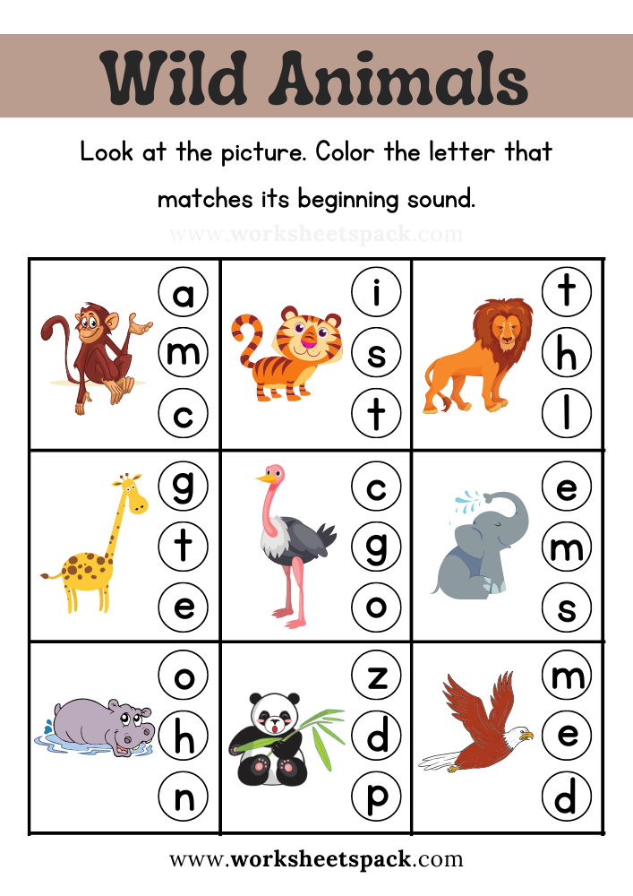 30 Animals And Their Sounds Worksheets Kindergarten