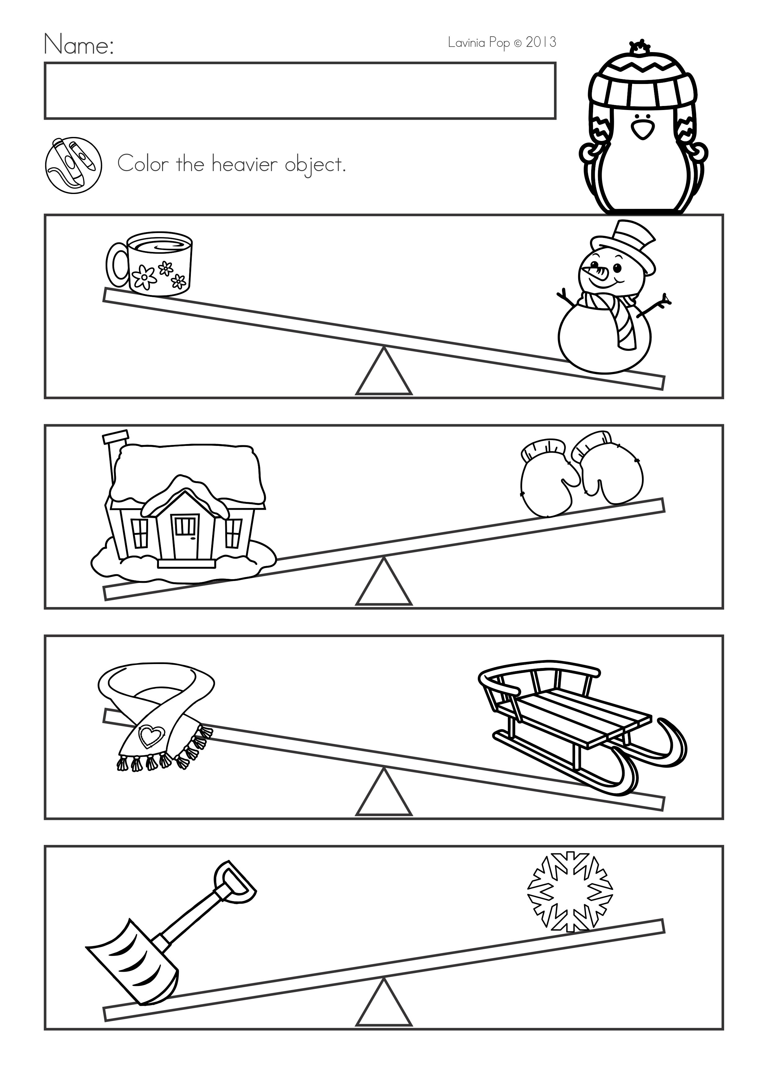 30 Heavy And Light Worksheets Kindergarten Printable