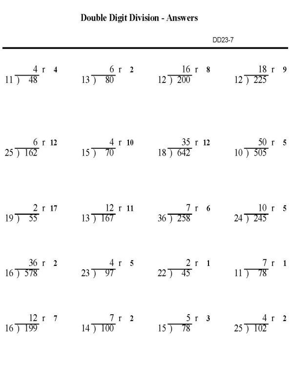 30 Math Worksheets For 4Th Grade Division