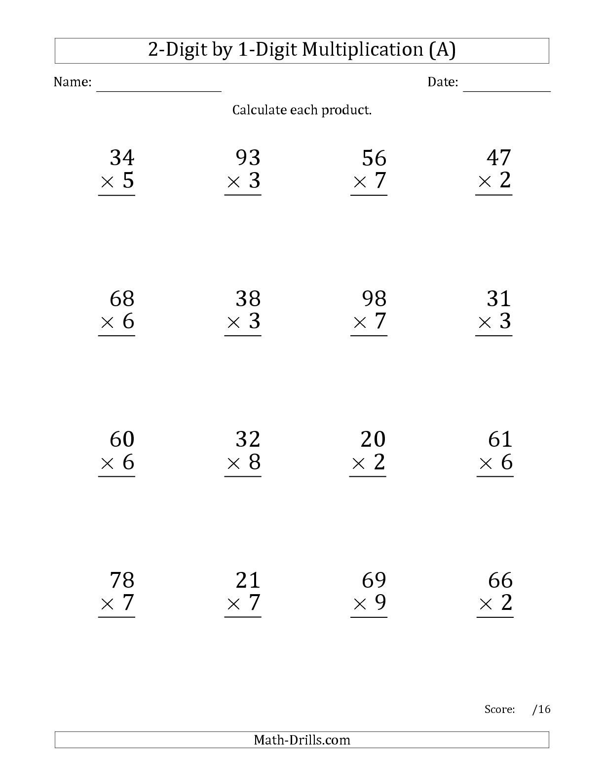 30 Multiplication 2 Worksheets Grade 1