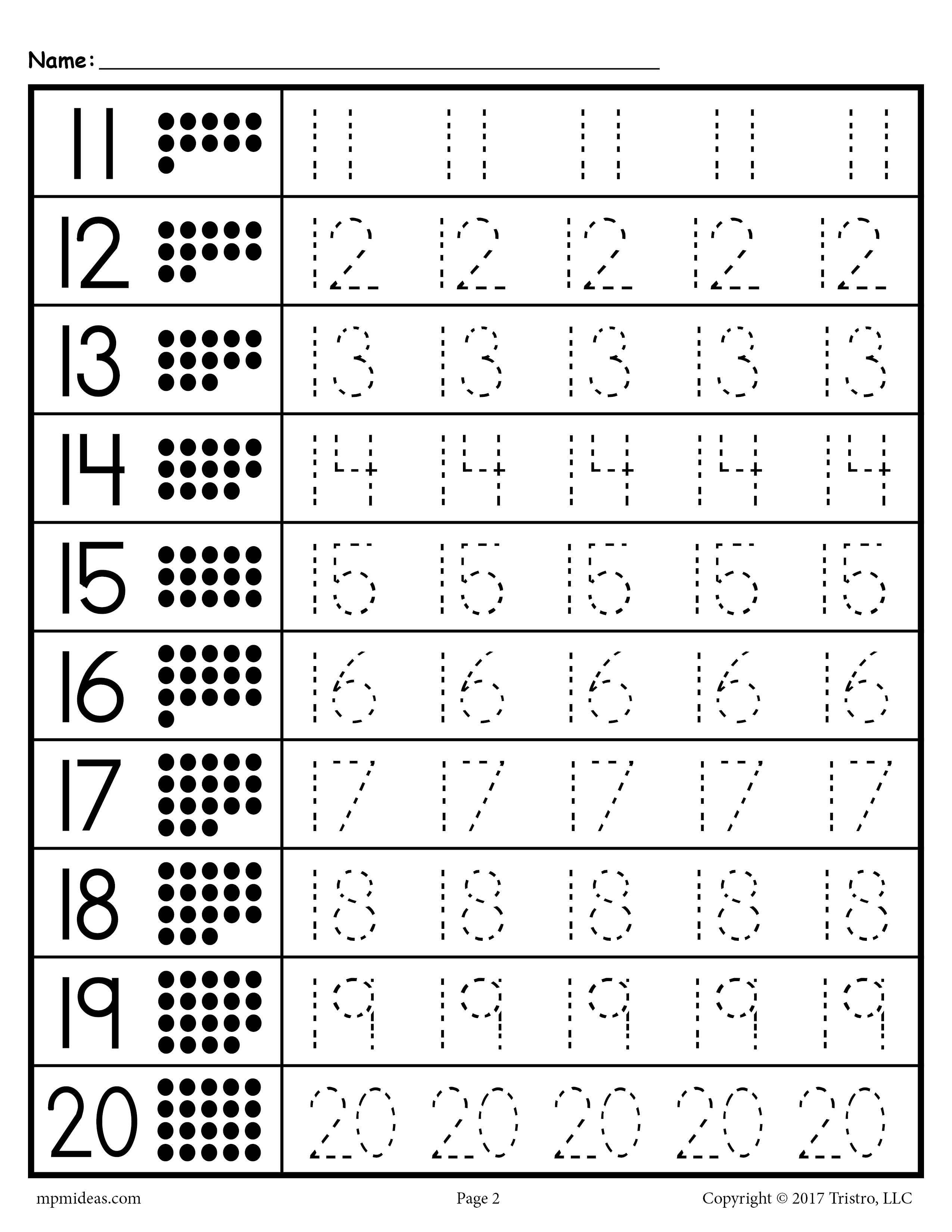 30 Number Tracing Worksheets For Kindergarten