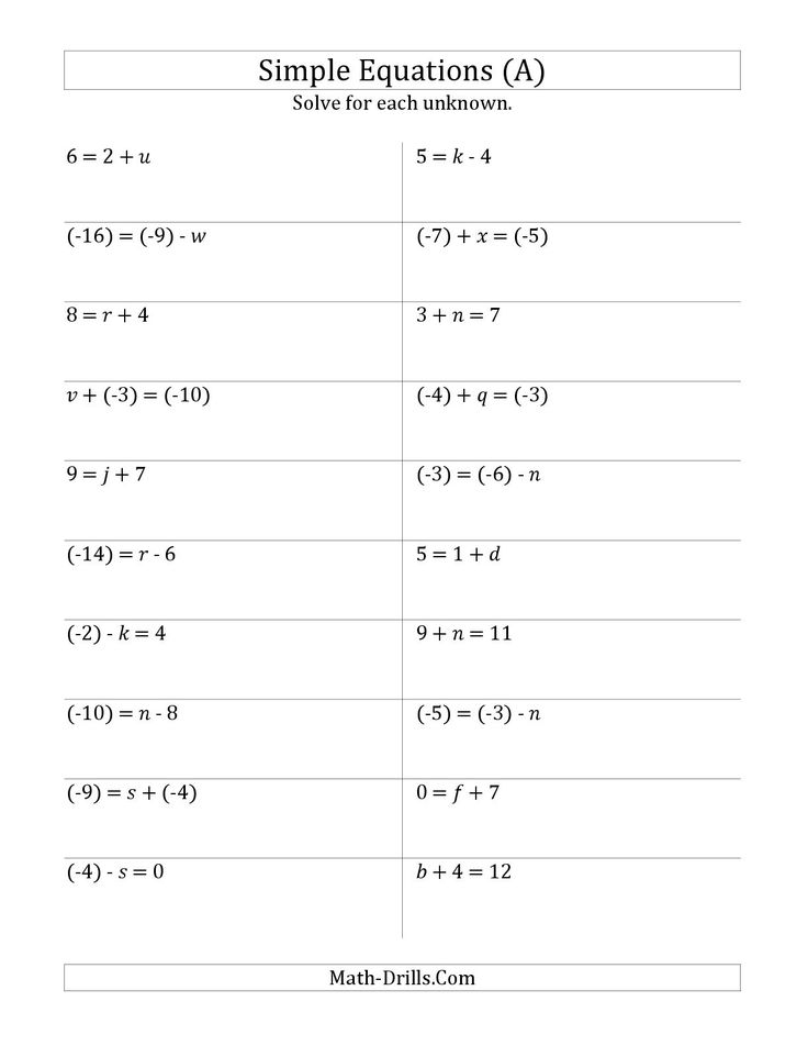 30 One Step Equations Division Worksheet